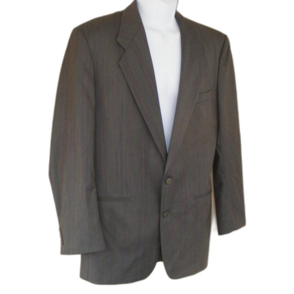 YSL/YVES SAINT LAURENT Blazer, 39/40R, Gray/Subtle Color stripes, 2 buttons - Picture 3 of 12